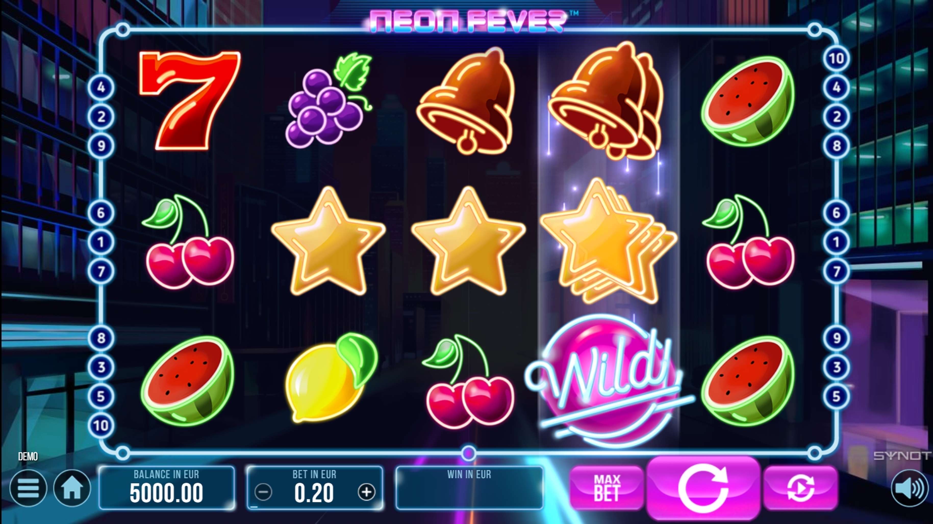 Reels in Neon Fever Slot Game by Synot Games