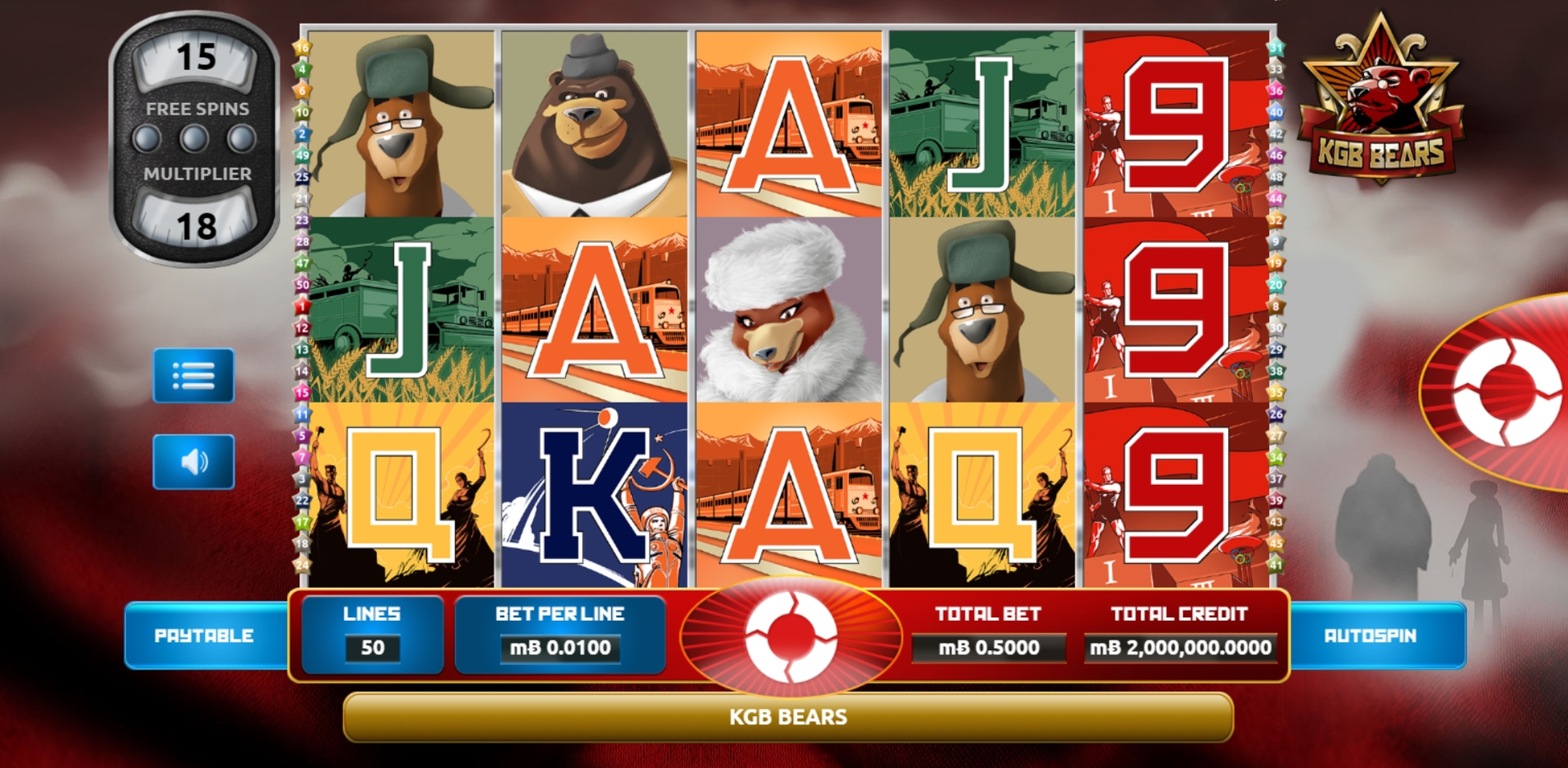 Reels in KGB Bears Slot Game by The Games Company