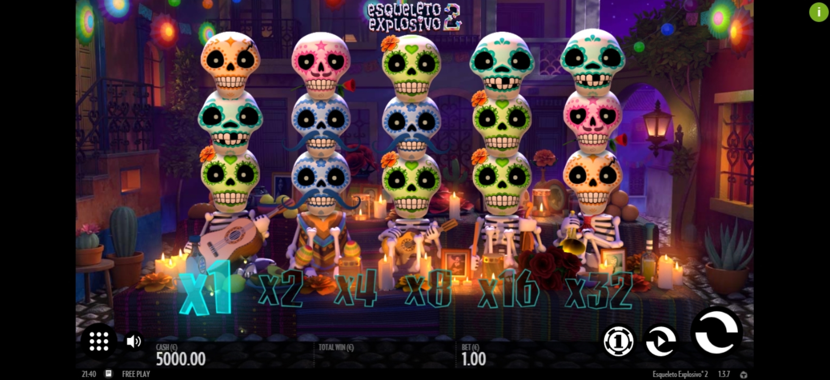Reels in Esqueleto Explosivo 2 Slot Game by Thunderkick