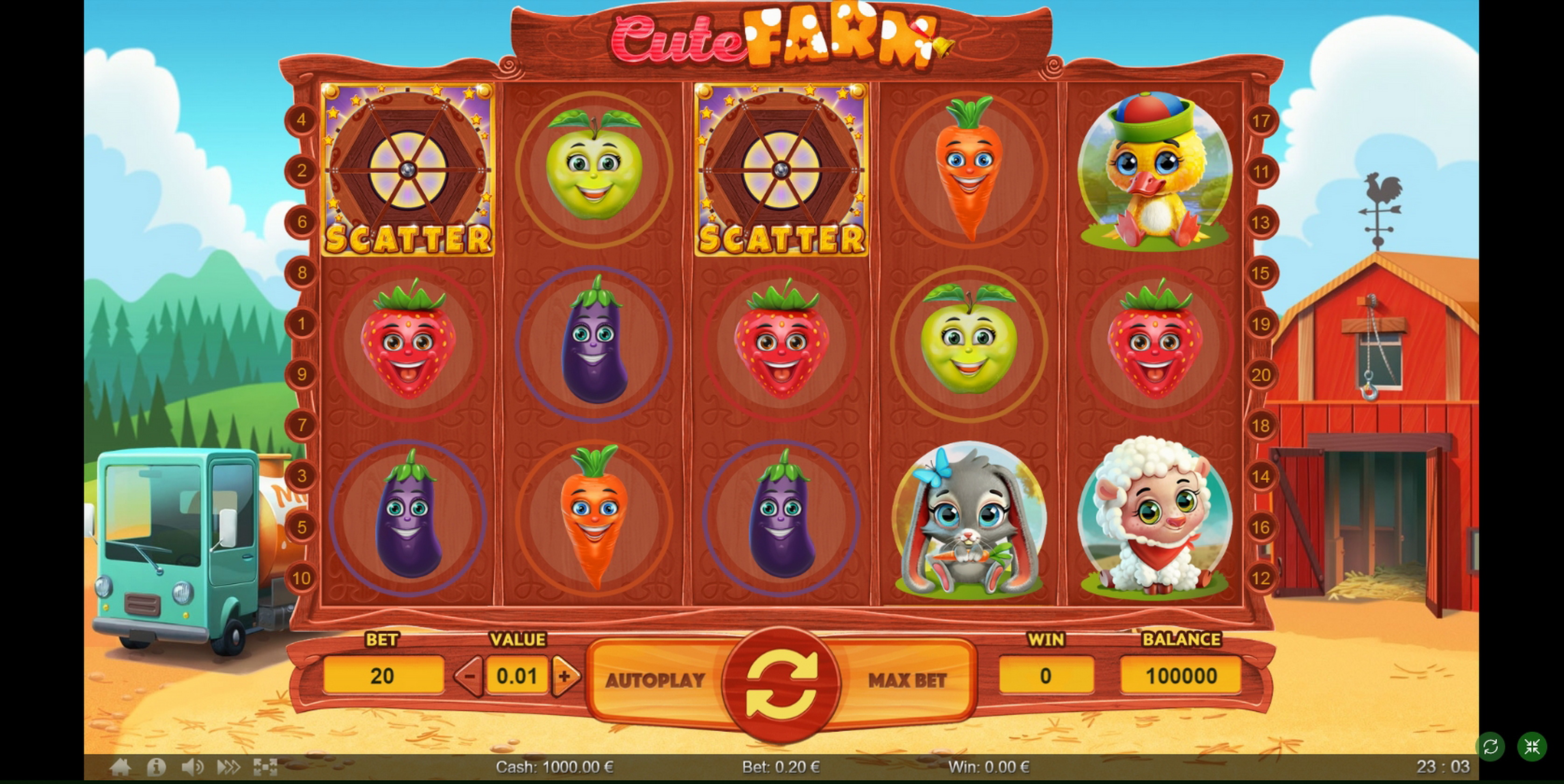 Reels in Cute Farm Slot Game by Thunderspin