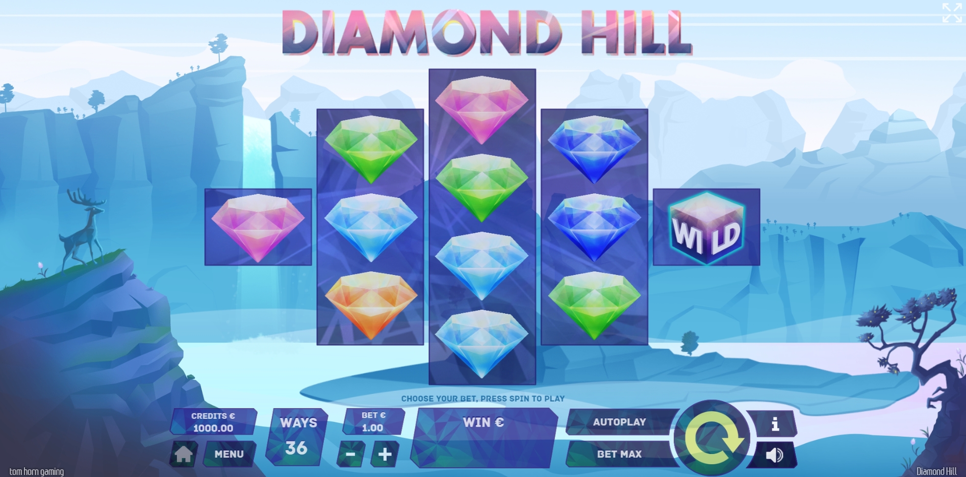 Reels in Diamond Hill Slot Game by Tom Horn Gaming
