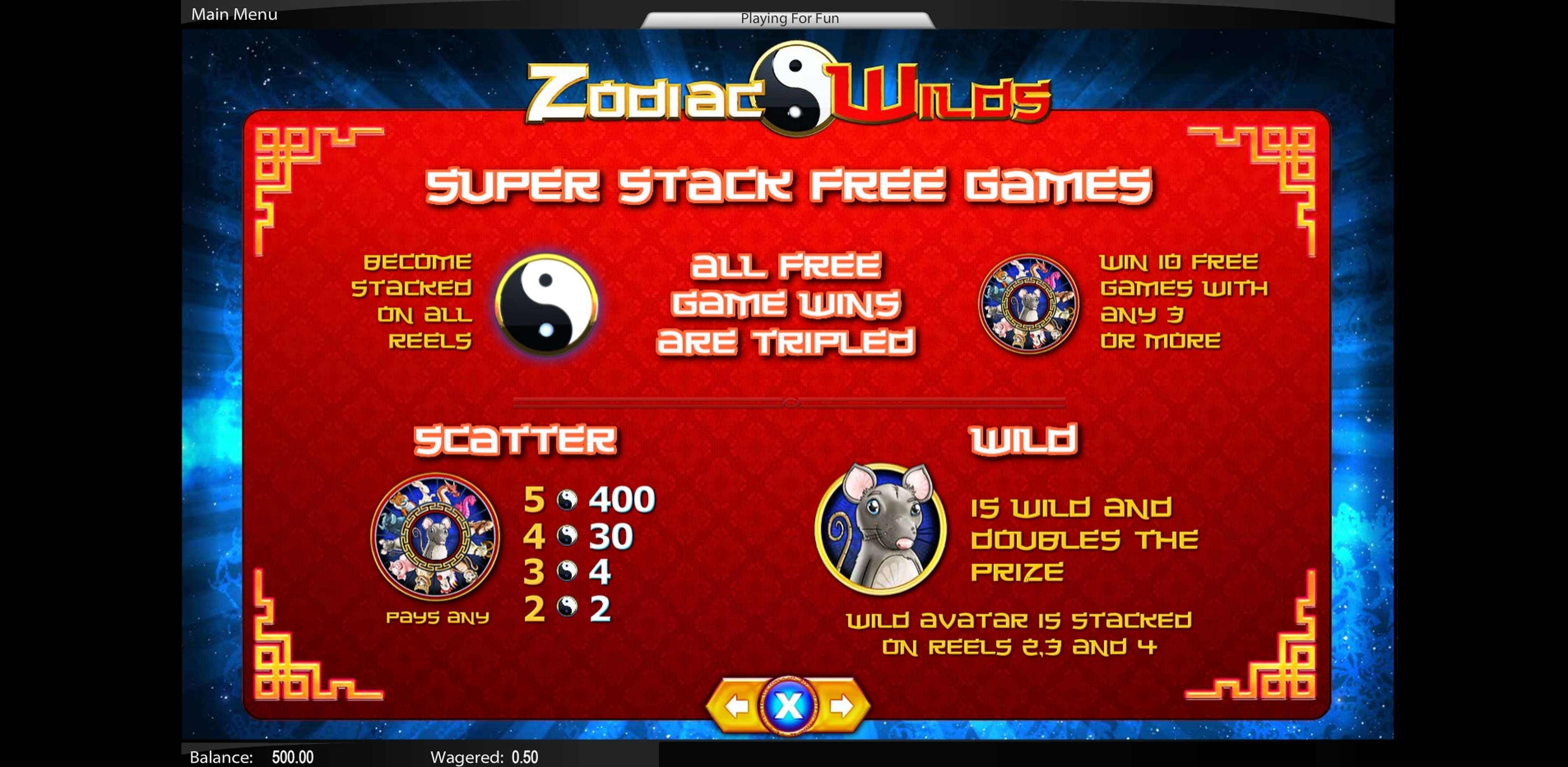 Info of Zodiac Wilds Slot Game by Top Trend Gaming