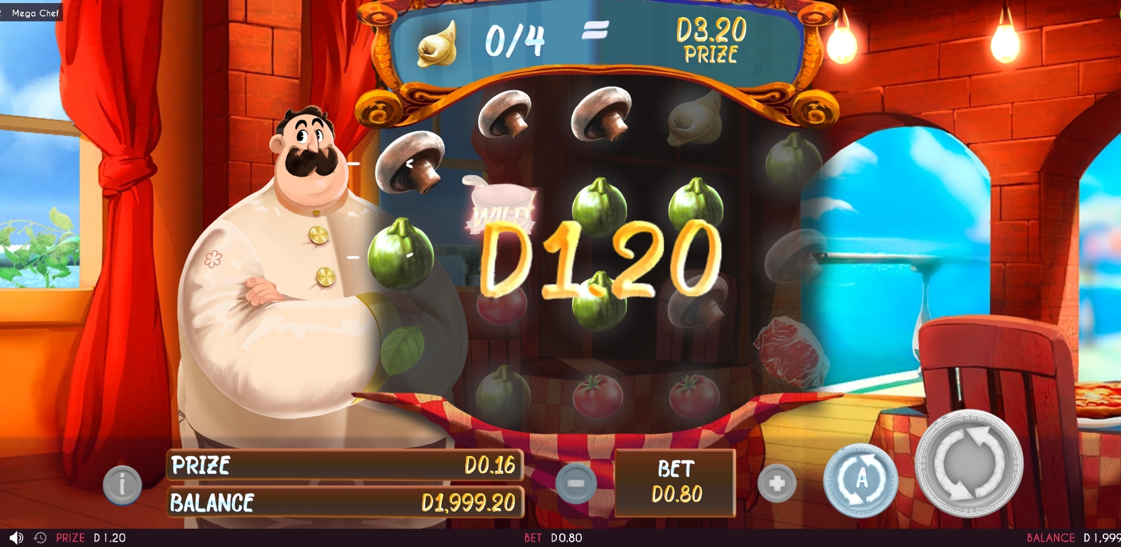 Win Money in Mega Chef Free Slot Game by Triple Cherry