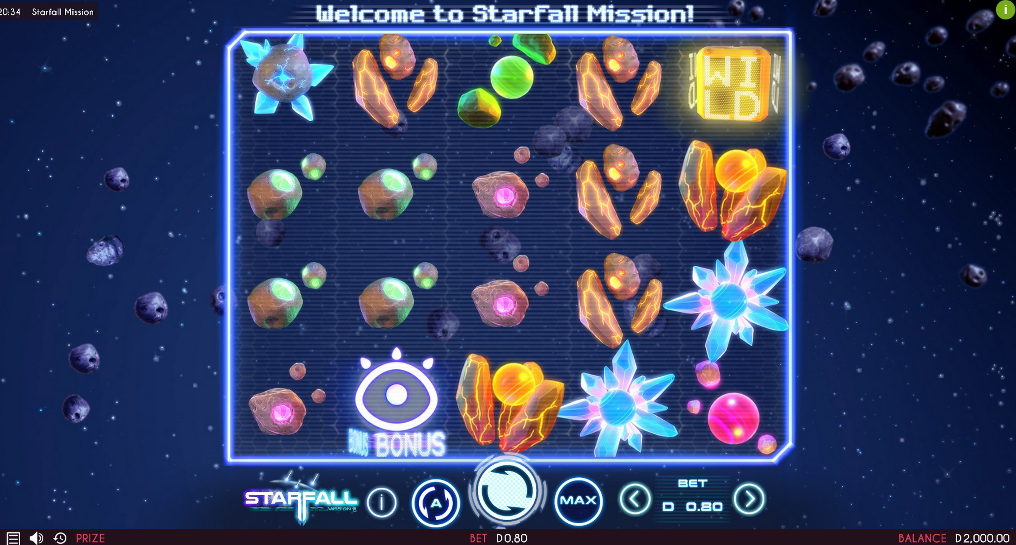 Reels in StarFall Slot Game by Triple Cherry