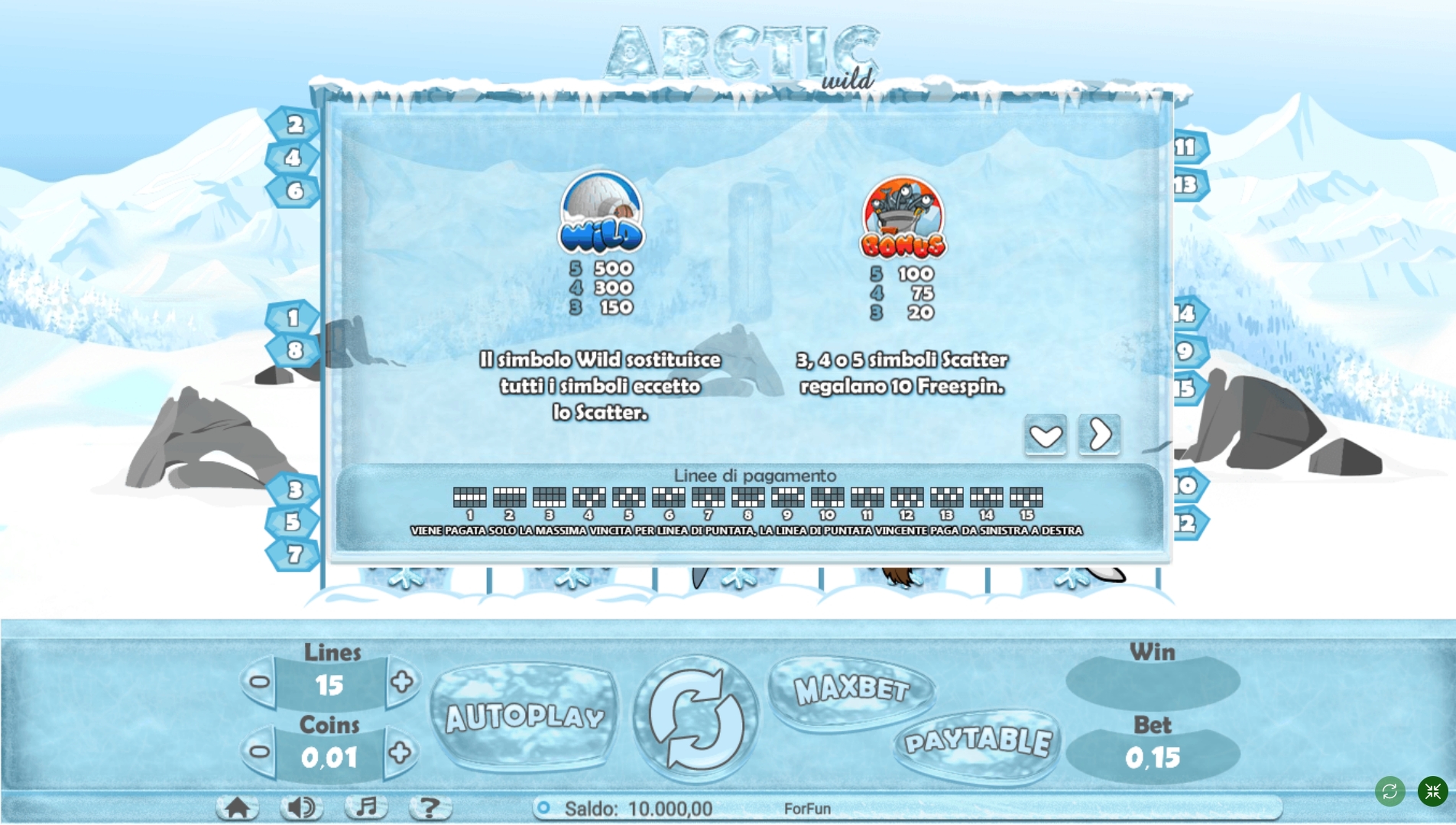 Info of Arctic Wild Slot Game by Tuko Productions