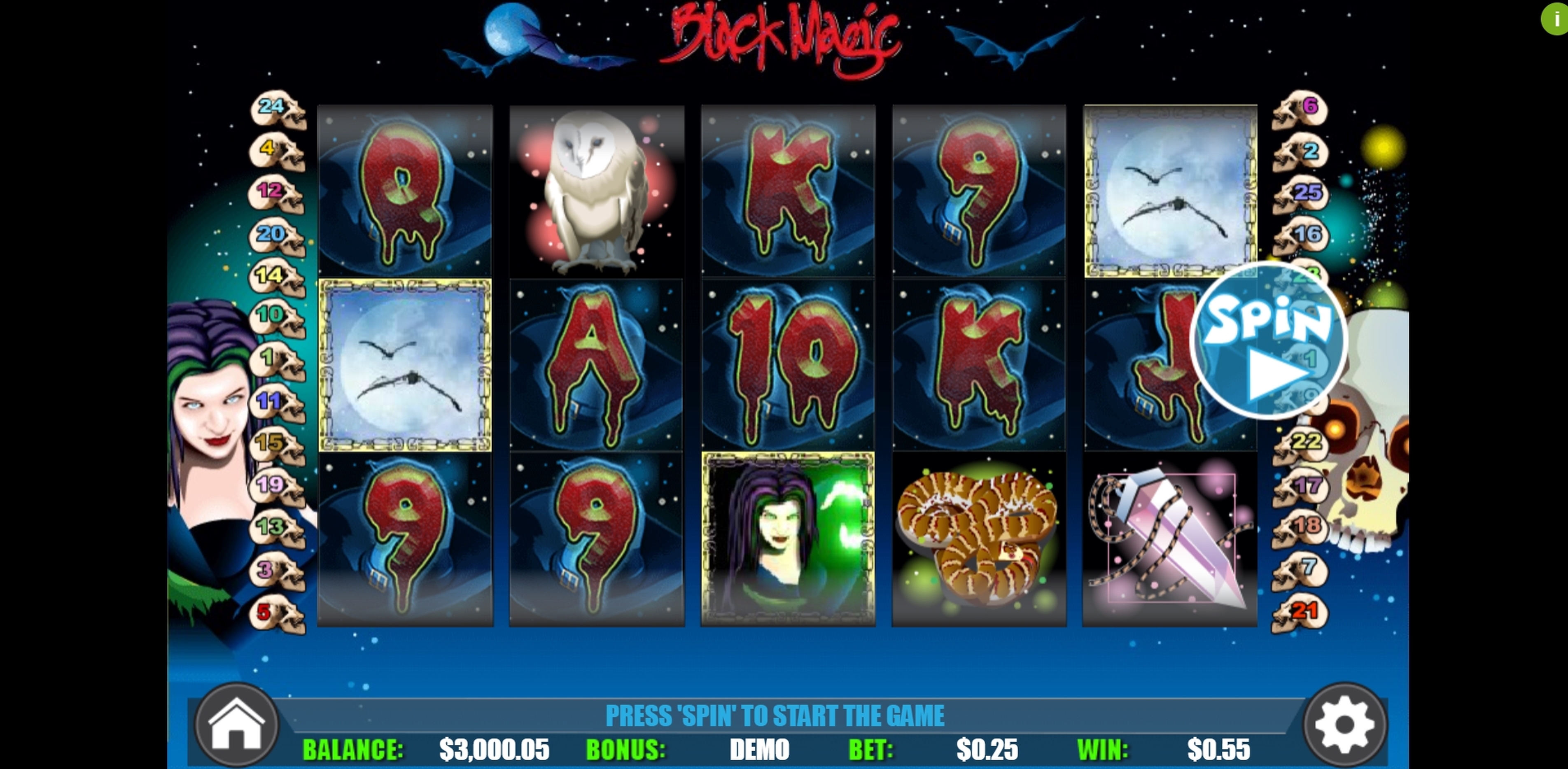 Win Money in Black Magic Free Slot Game by Wager Gaming
