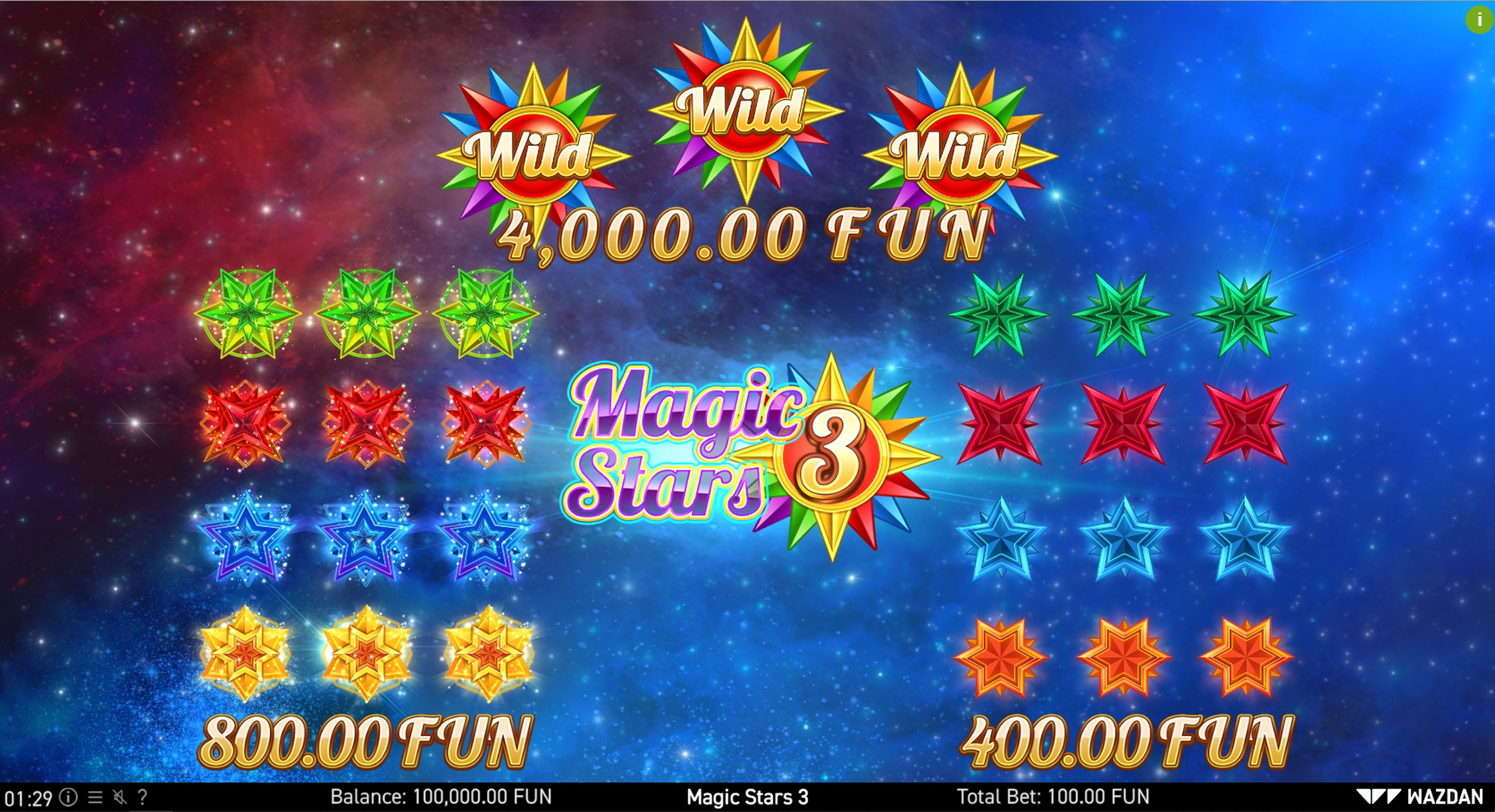 Info of Magic Stars 3 Slot Game by Wazdan