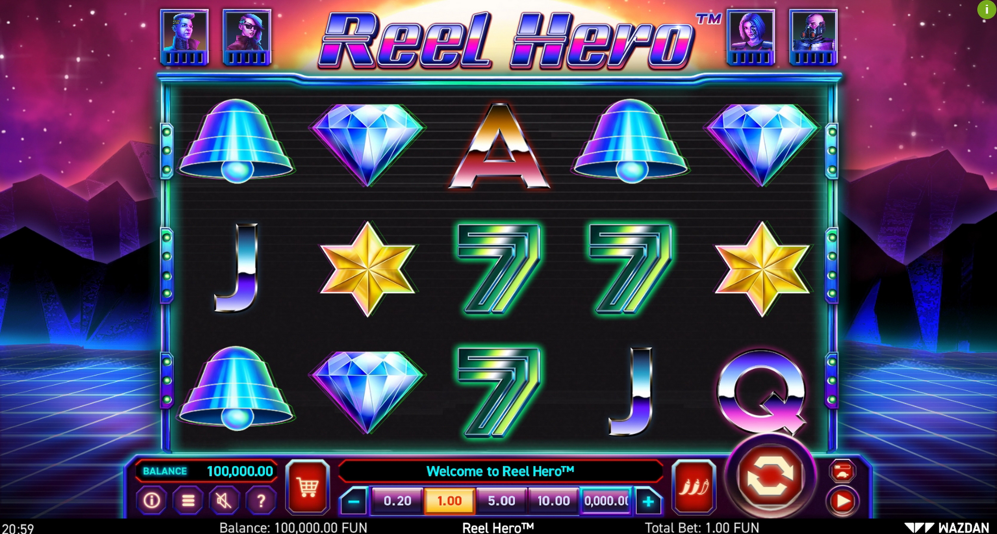Reels in Reel Hero Slot Game by Wazdan