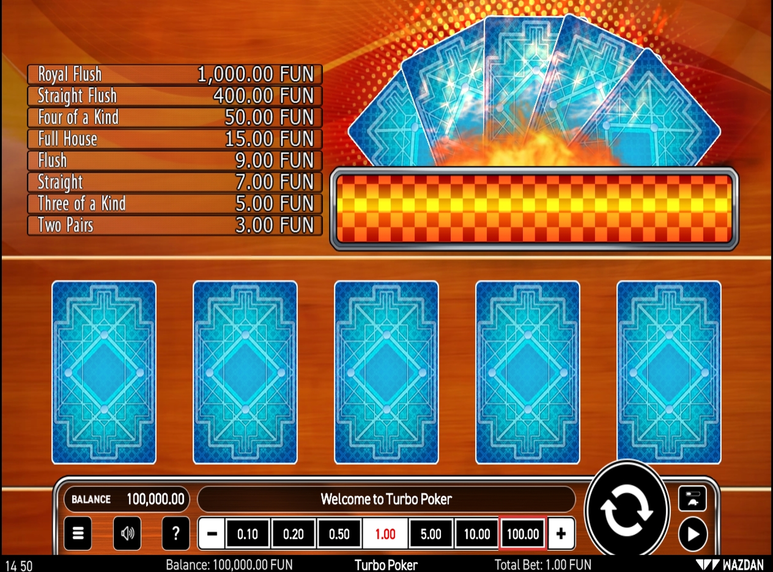 Reels in Turbo Poker Slot Game by Wazdan