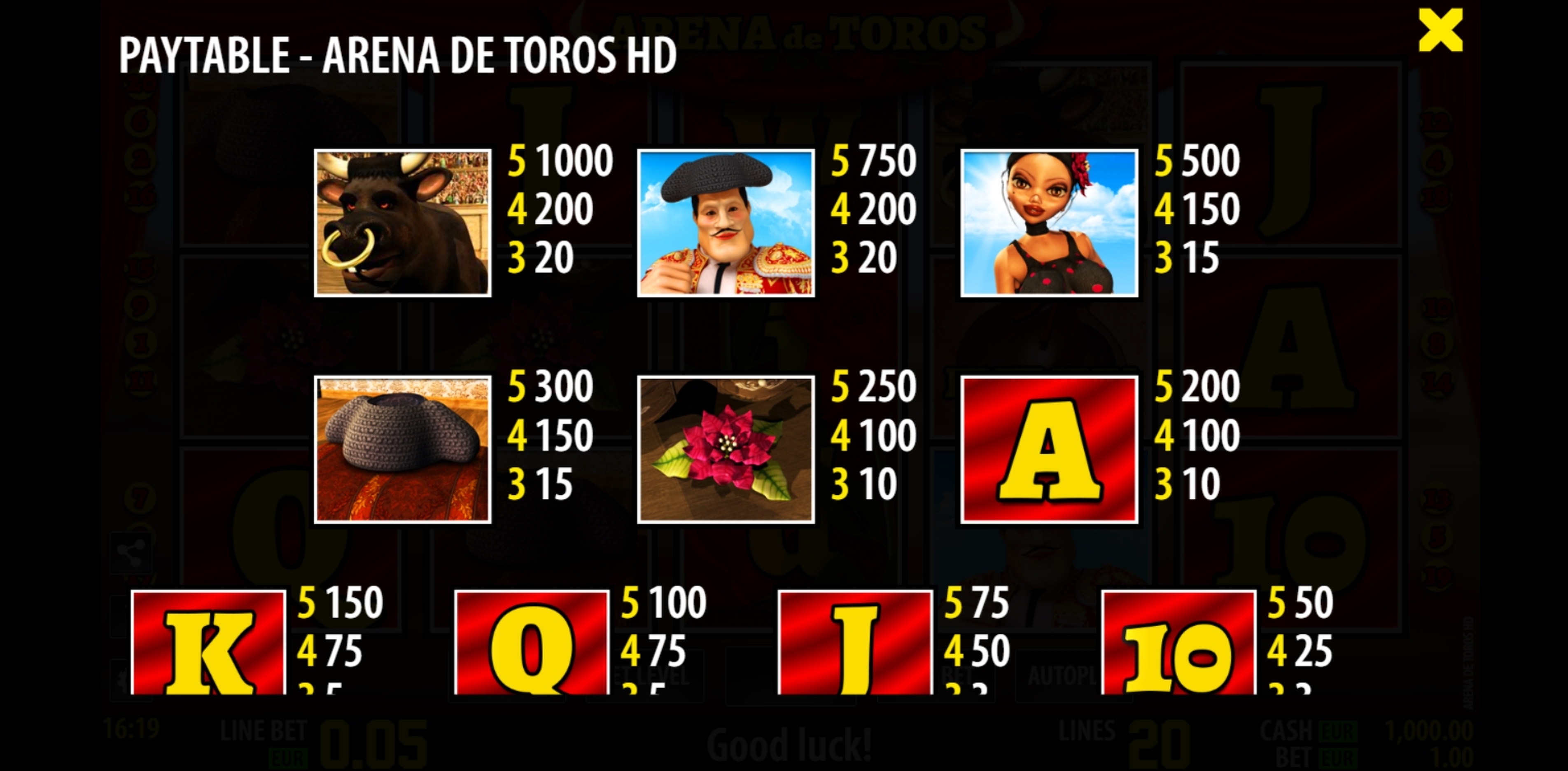 Info of Arena de Toros HD Slot Game by World Match
