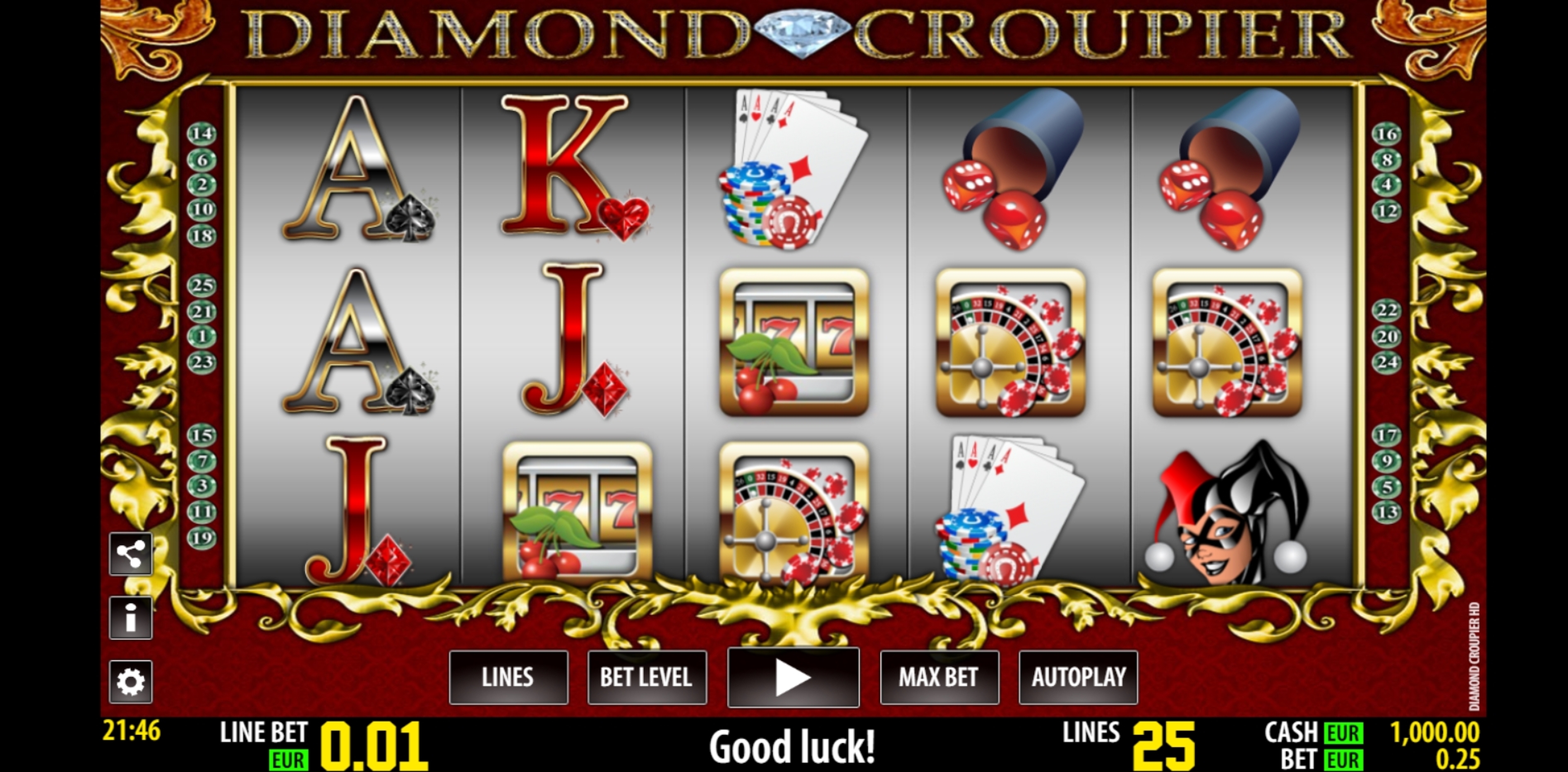 Reels in Diamond Croupier HD Slot Game by World Match