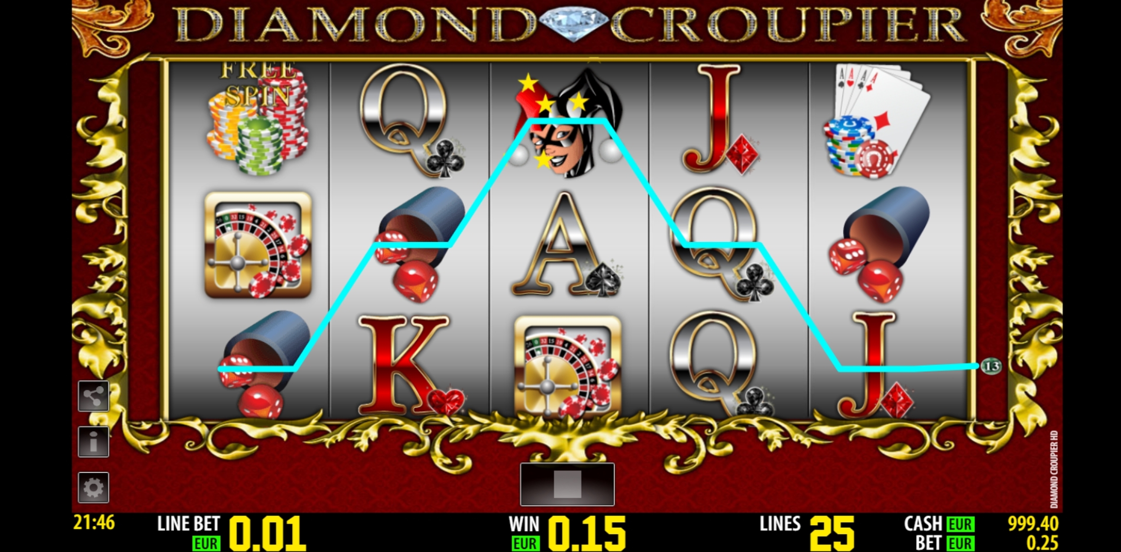 Win Money in Diamond Croupier HD Free Slot Game by World Match