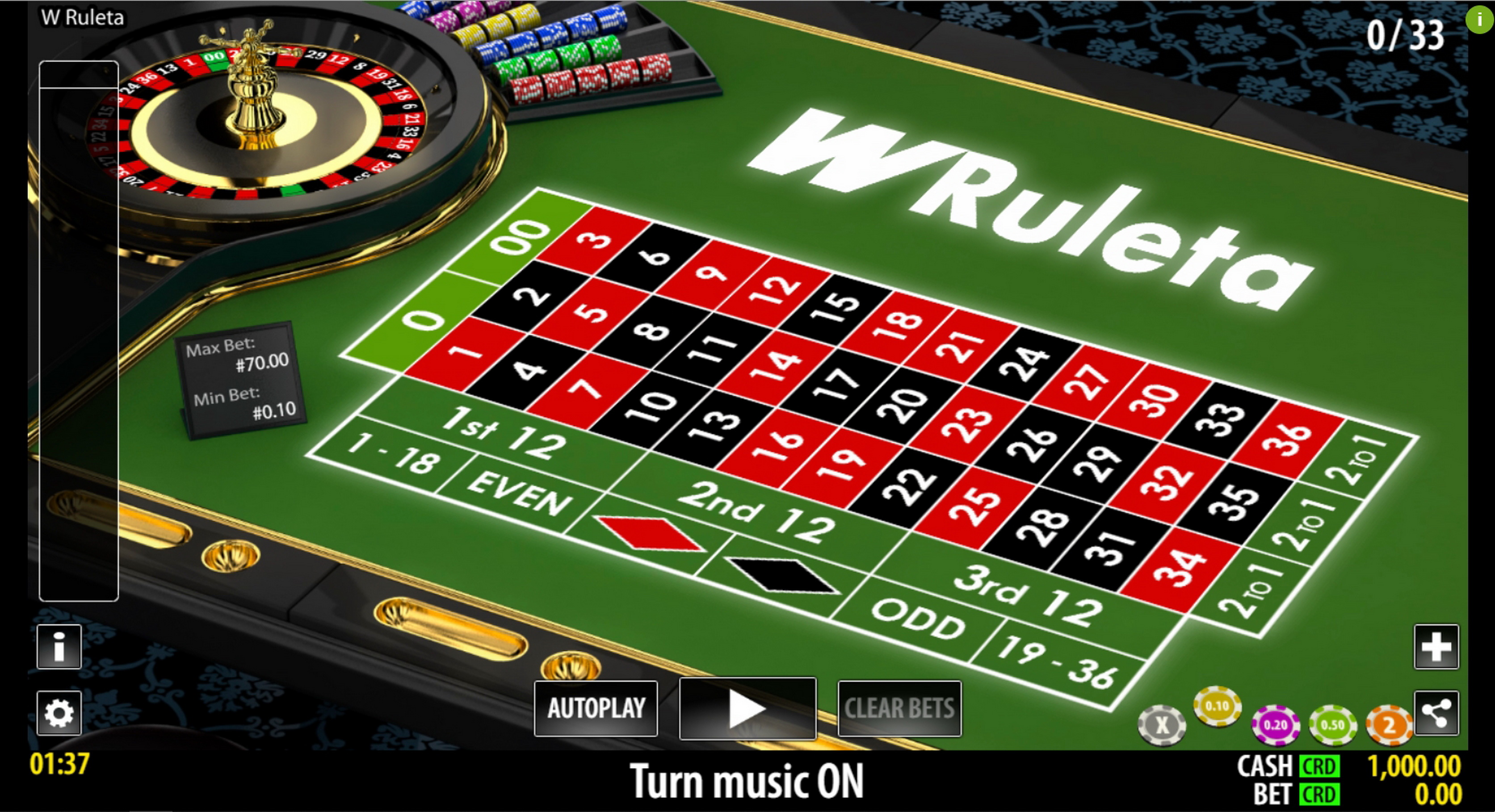 Reels in W Ruleta Slot Game by World Match