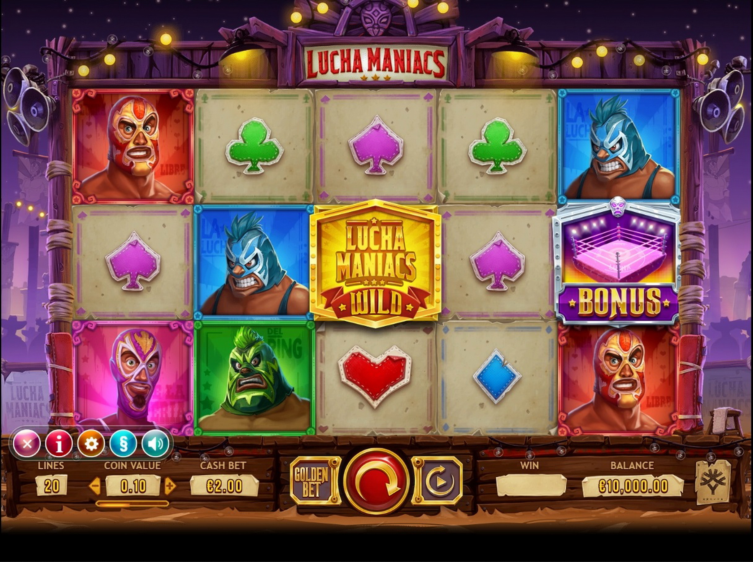 Reels in Lucha Maniacs Slot Game by Yggdrasil Gaming