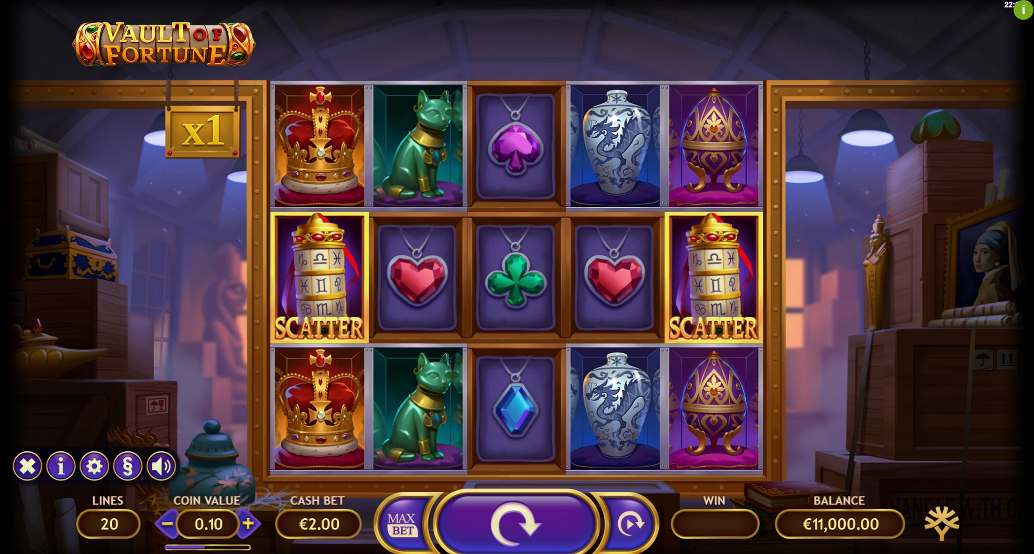 Reels in Vault Of Fortune Slot Game by Yggdrasil Gaming